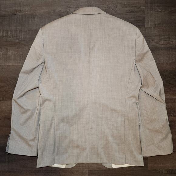 HUGO BOSS Mens Sport Coat Blazer 40R Solid Gray Marzotto Wool Two Button Notch - Picture 5 of 16
